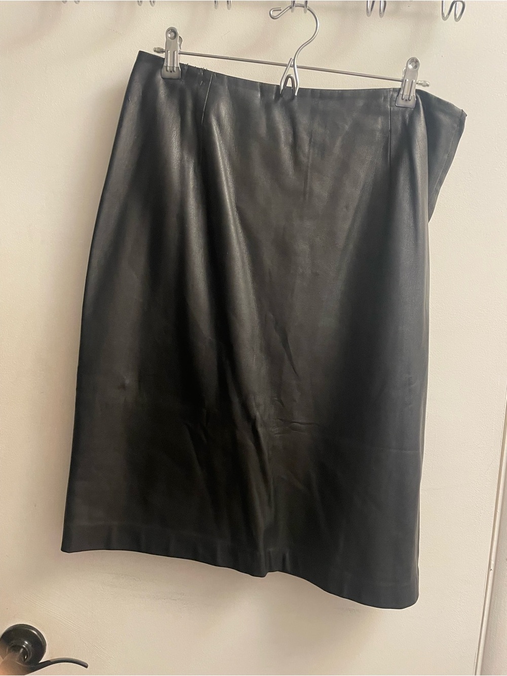 Cato Black Faux Leather Pencil Skirt